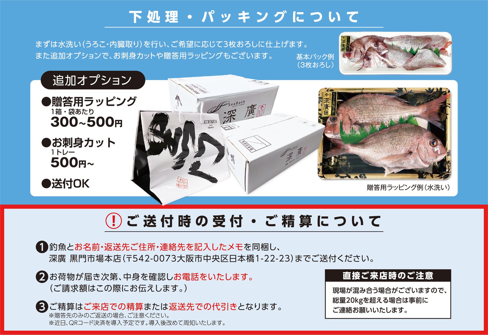 下処理・パッキングについて